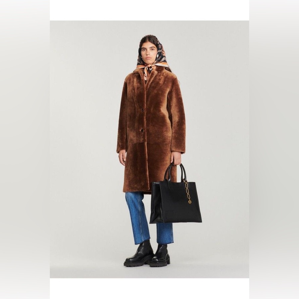 Sandro Brown Teddy Jacket